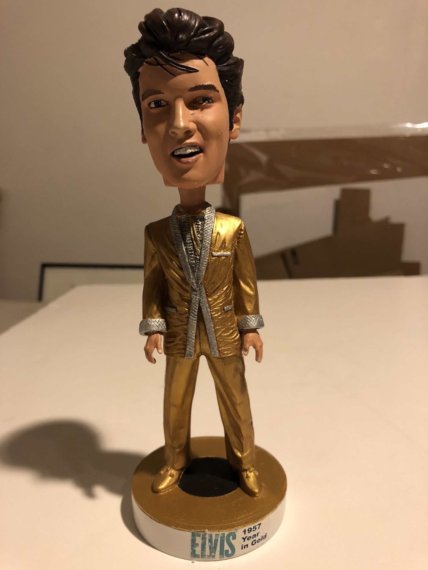 Elvis Presley 1957 year in gold bobble head