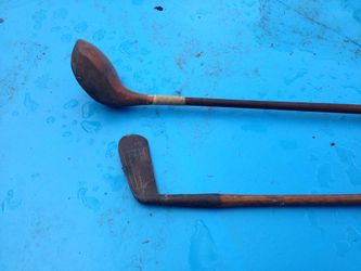Antique golf clubs wooden driver Potter with wood shift