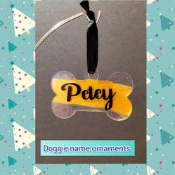 Doggie name ornament