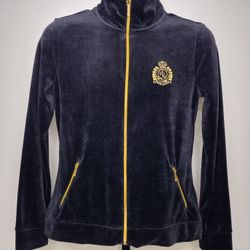 LAUREN RALPH LAUREN VELVET ZIP UP SWEATER 