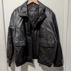 Vintage Men's Black Leather Bomber Jackets