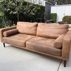 Leather Mid Century Style Couch