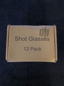 New In Box 12 Tall Shot Glasses