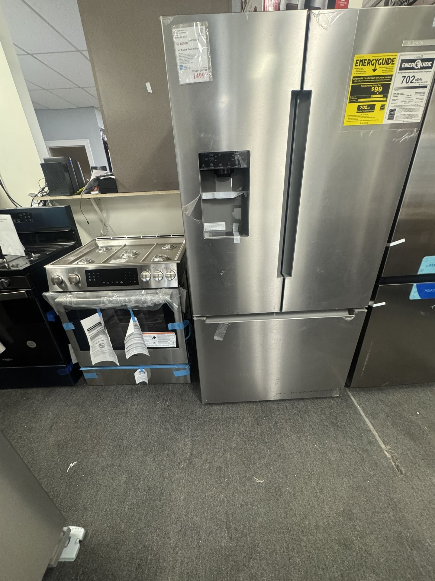 Bosch 36 french Door Refrigerator/ 30 Slide In Gas Aa