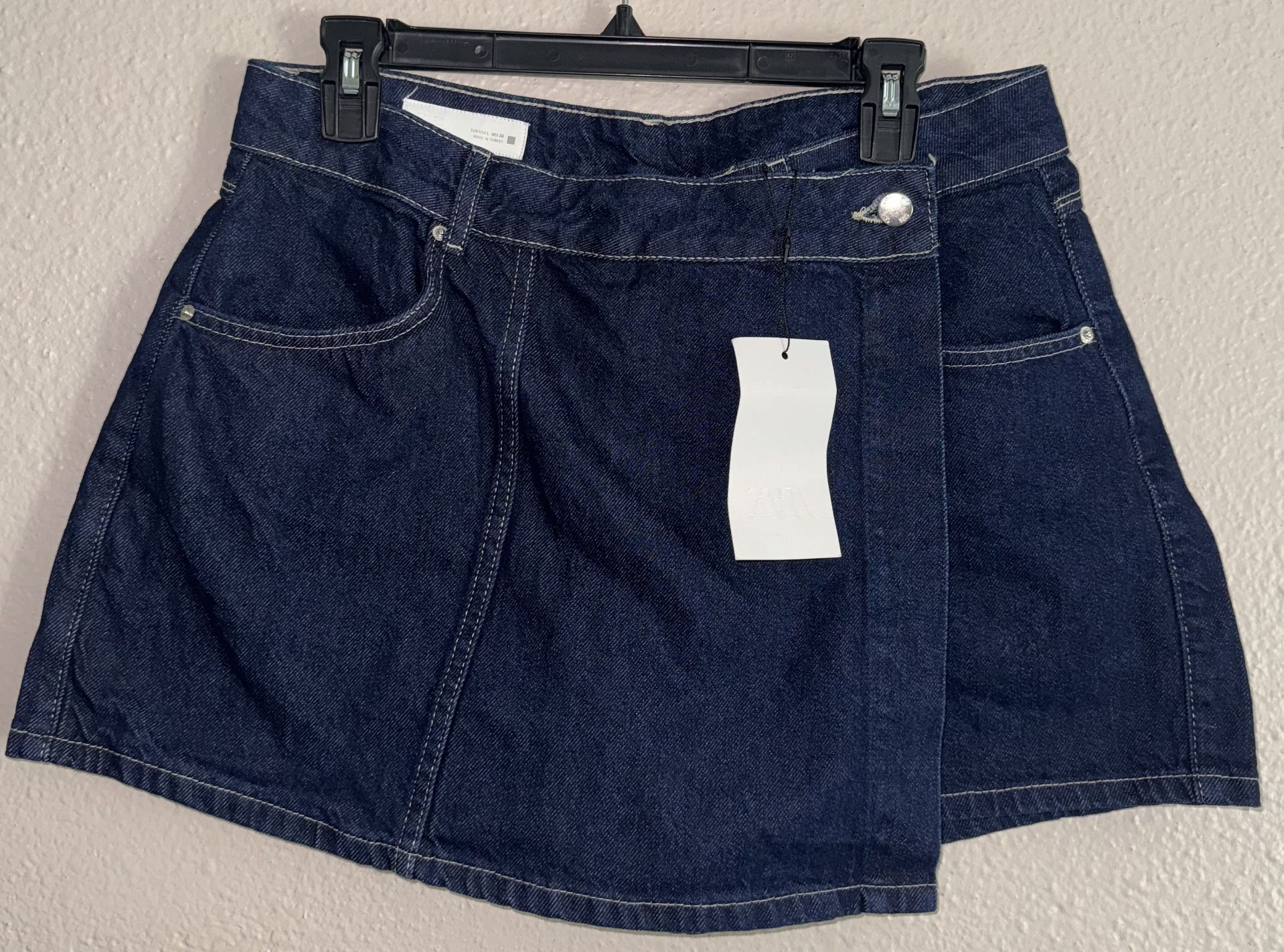 WRAP DENIM SKORT