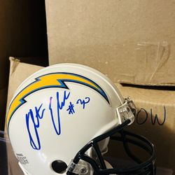 Chargers Austin Ekeler Autograph Mini Helmet PSA Sticker COA