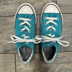 Teal Converse Shoes Size 2 Youth