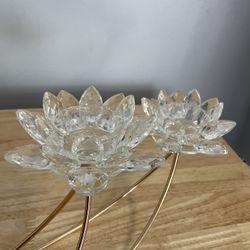 Crystal flower candle holder