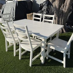 White Ikea Nordviken Dining Table With 6 Chairs 