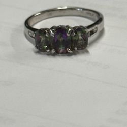 Sterling Silver Mystic Topaz Ring Size 8