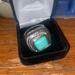 Real Turquoise Men’s Ring Size 10