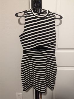 Women's Size 8 Express B&W Striped Mini Dress