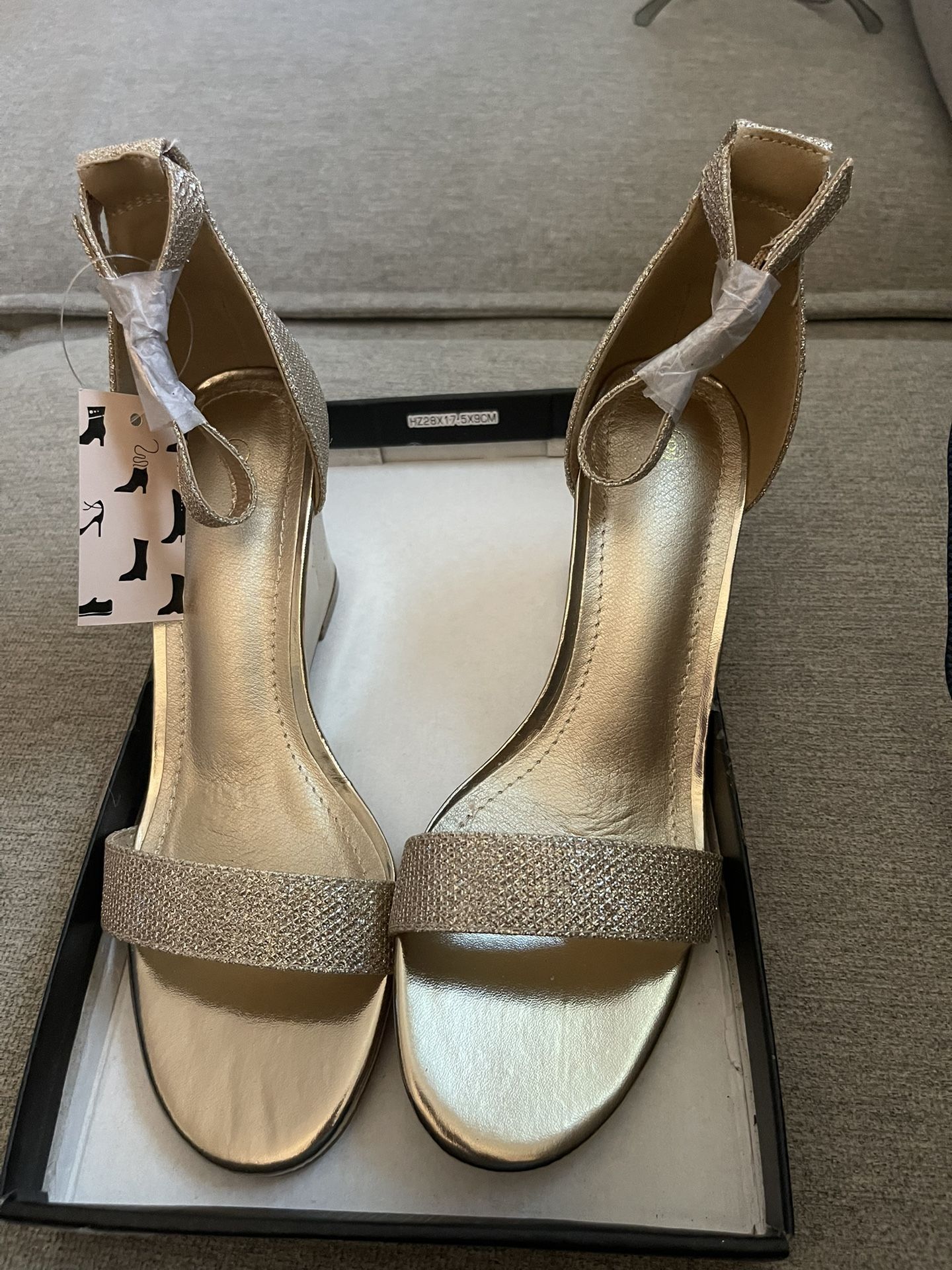 Gold Sparkly  Wedge Heels