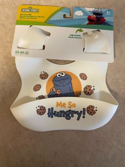 Sesame Street Cookie Monster Silicone Baby Bib