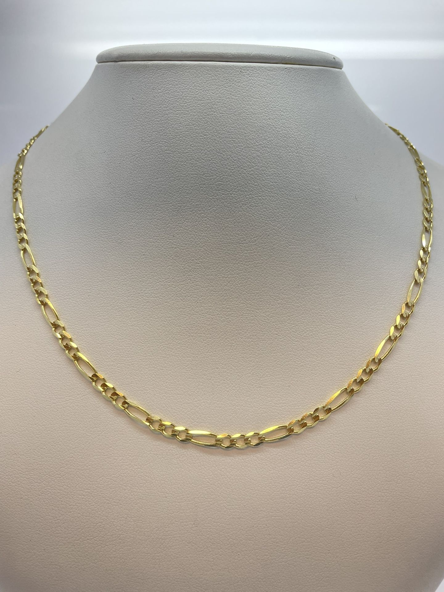 Gold Figaro Chain 14K Solid New 