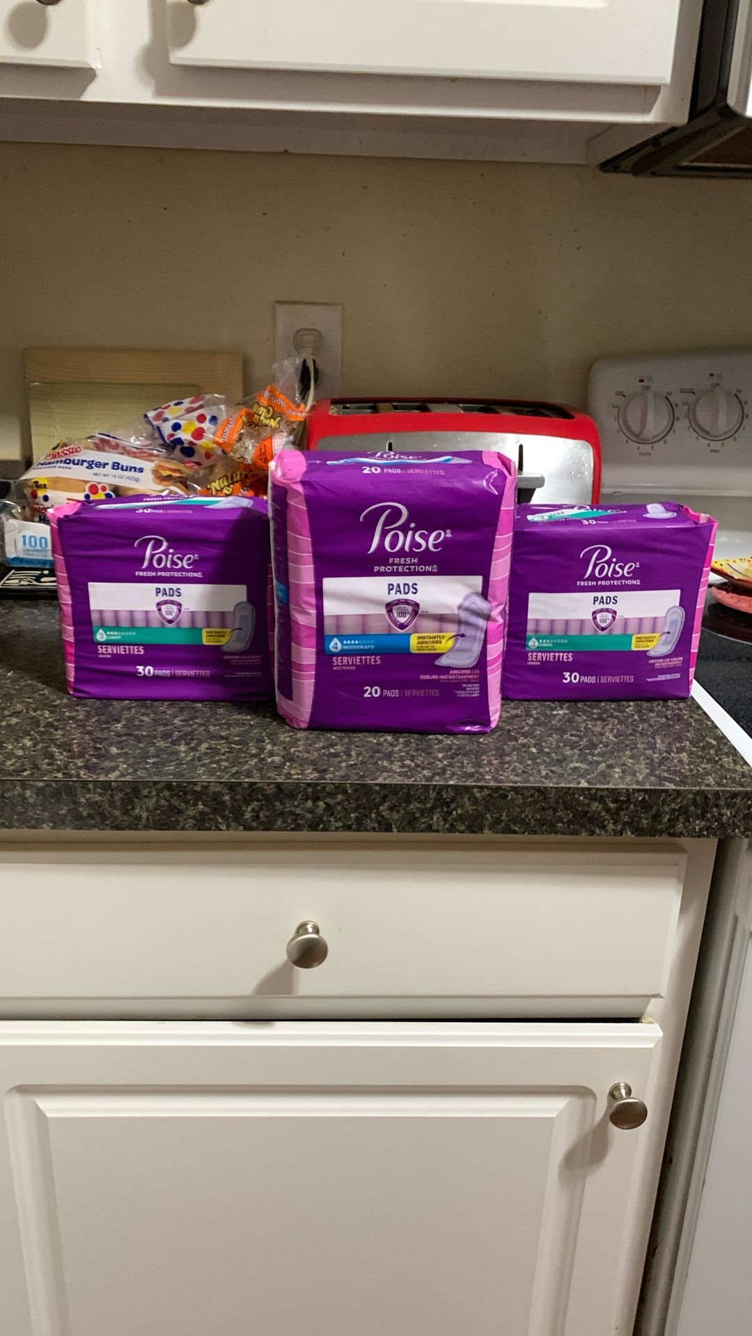 Poise “Unscented “ Pads-3 Items!($19.74+ Value)