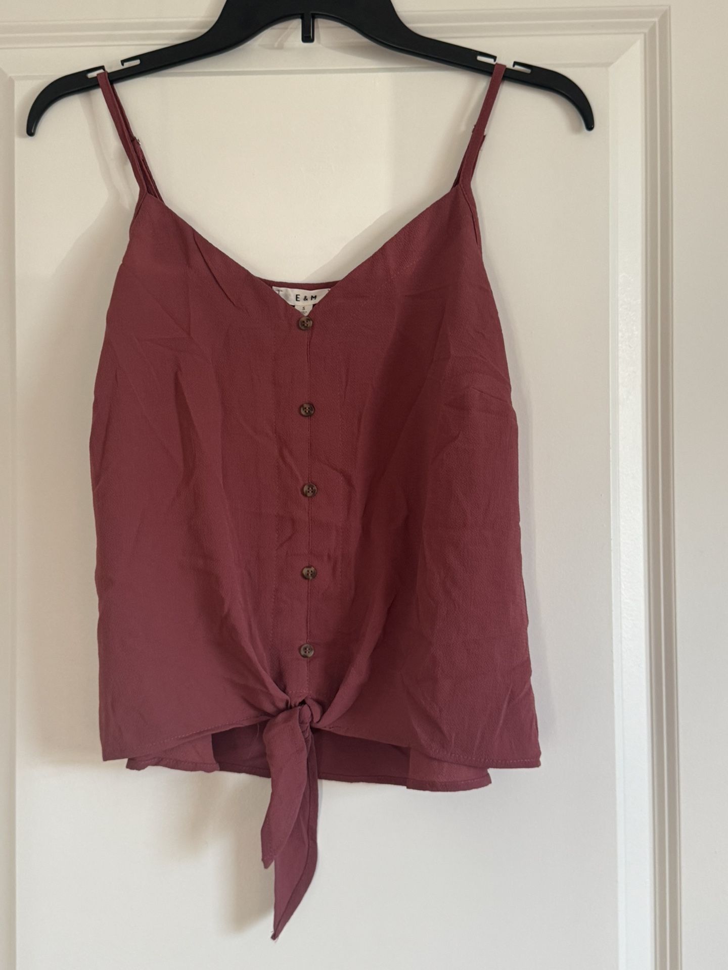 Dark Pink button down tank top