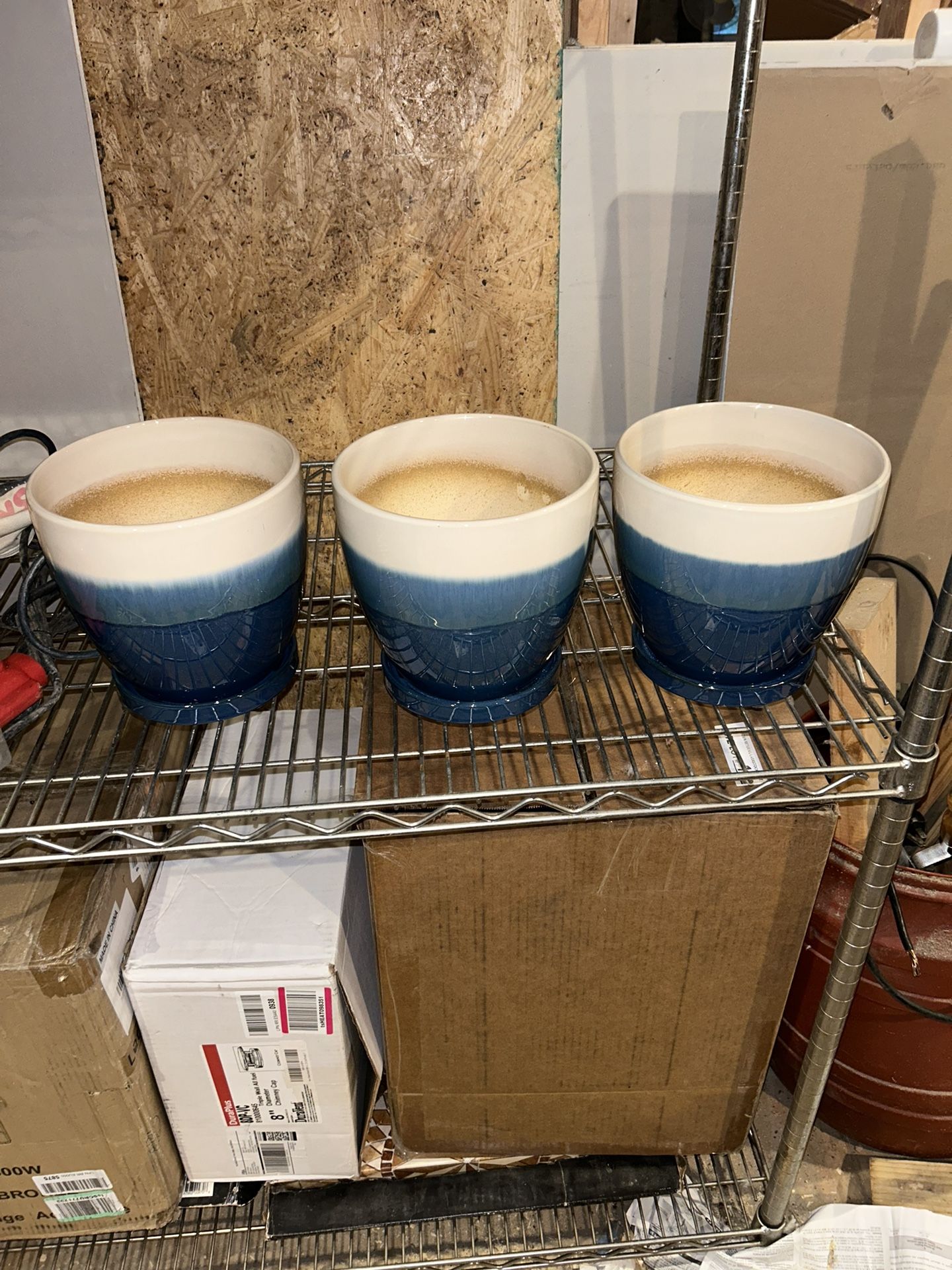 3 New Matching Flower Pots