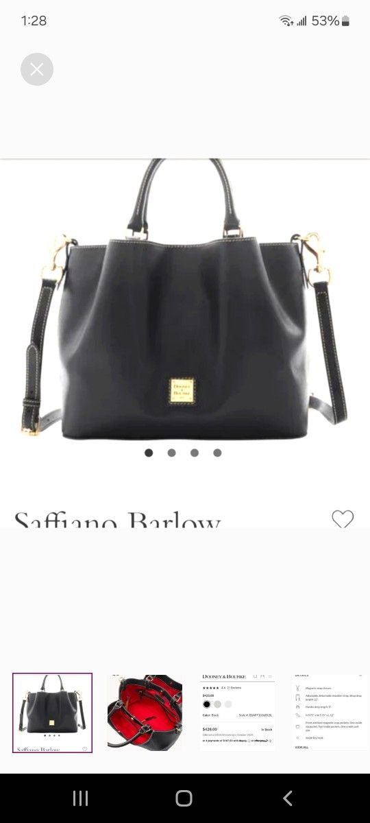 Dooney and Bourke Saffiano Barlow Bag