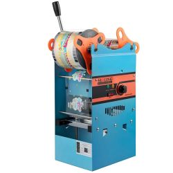 746#Manual Tea Cup Sealer Machine, 300-500 Cup/h Manual Boba Tea Sealer Machine, Blue Boba Tea Sealing Machine, 90/95mm Cup Diameter Cup Sealing Machi