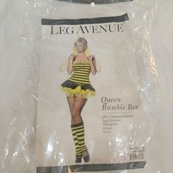 ​Leg Avenue Queen Bumble Bee Adult Costume Size M/L – Dress, Wings, Leg Warmers & Tights