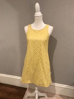 Yellow Summer Lace Dress (Small)