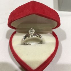 Engament Diamond Ring  White Solid Gold