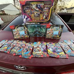 Pokémon ETB Masquerade and Mega eco blister packs w Sleeves