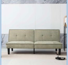 Light Green Fabric Futon Sofa Bed