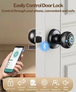 Finger Print Biometric Door Knob & App Control, Keyless Smart Door Lock $60 OBO