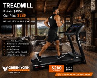 Brand new heavy duty automatic incline, Treadmill worth $600