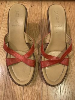 J. Crew red wedges - Size 9