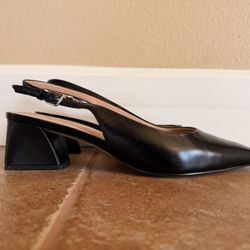 👠 NEW Women’s Franco Sarto Black Leather Sling Heels Size 10