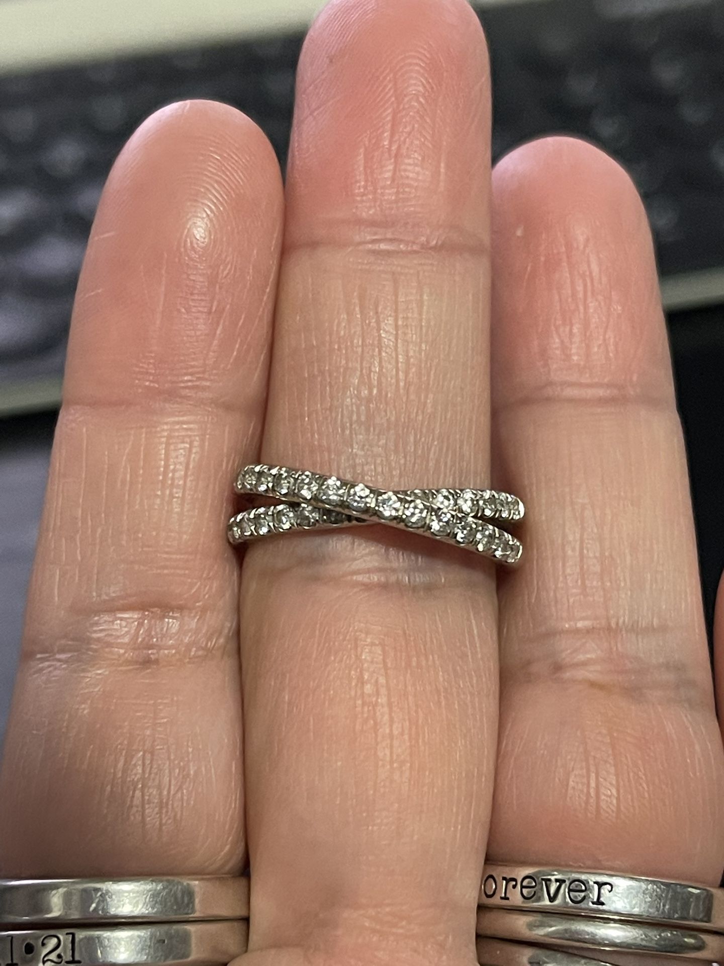Crisscross Diamond Pave Wedding Band