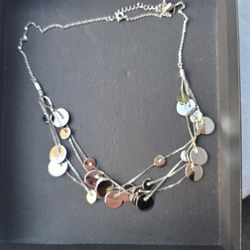 Silver Disc Necklace 