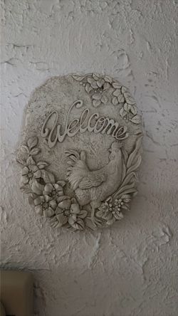 Rooster welcome plaque