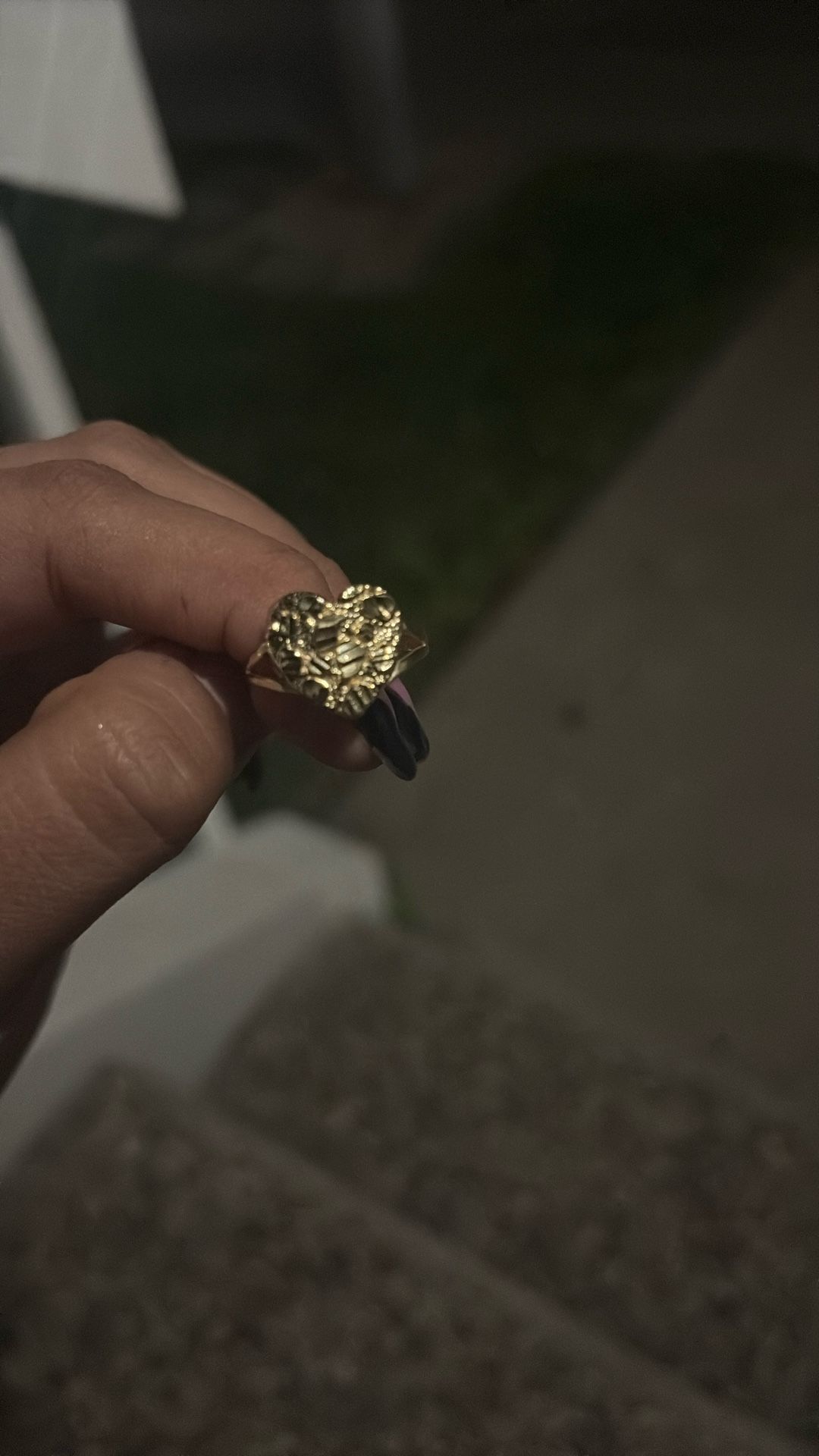 10K Heart Nugget Ring