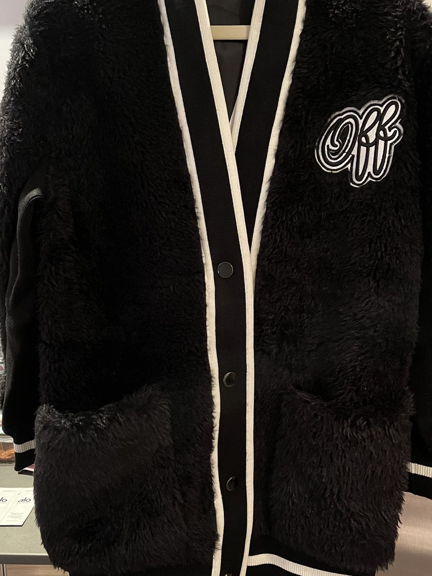 Off White Faux Fur Jacket