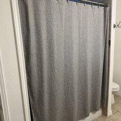 Shower curtain And curtain rod with hooks