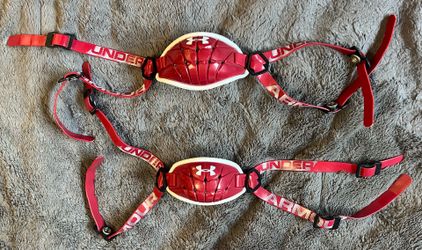 2 Under Armour Maroon Football Chin Guards