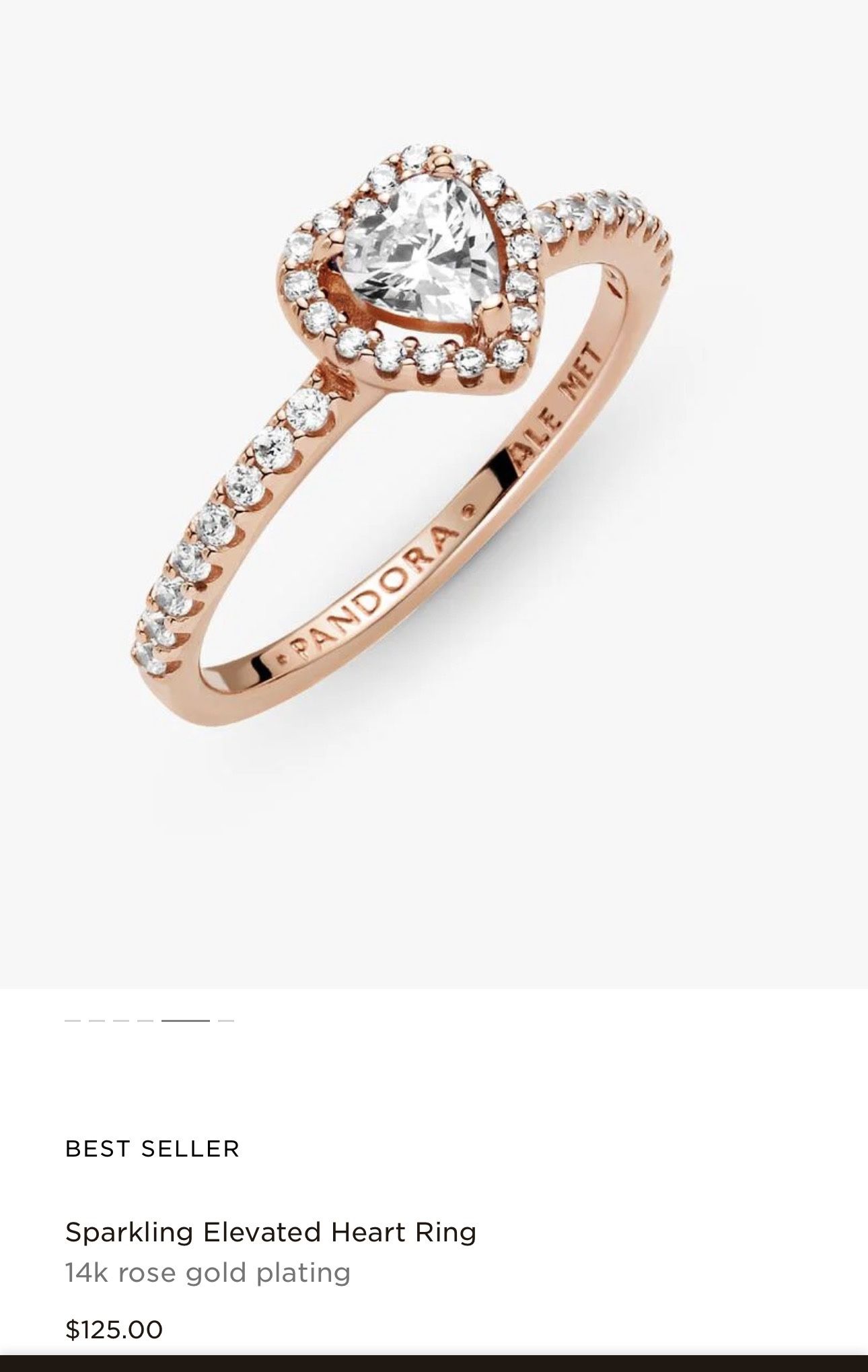 Rose Gold Pandora Ring Size 7