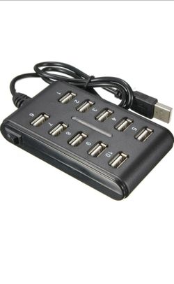10 port USB with switch/  Cargador de 10