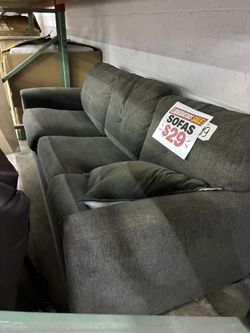 Charcoal Fabric Three-Cushion Sofa only $29