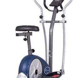 Body Champ 2-in-1 Upright Exercise Bike and Elliptical Trainer with Seat
