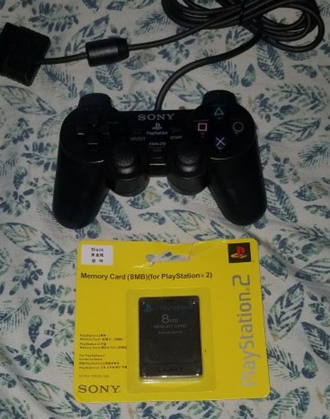 ps2 Controller With Memory Card