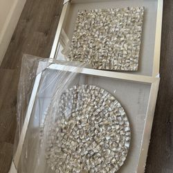 Brand new In box Designer Wall Art - Natural mother of pearl (set of 2 by Revelation by uttermost)