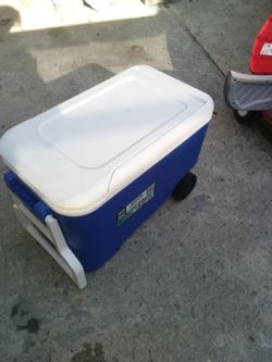 Igloo whellie cool  38QT Rolling cooler in Blue and white