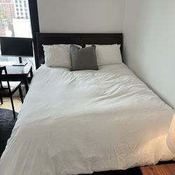 Queen Bed, Bed Frame and Serta Mattress