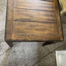 Square Dark Wood End Table / Accent Table 
