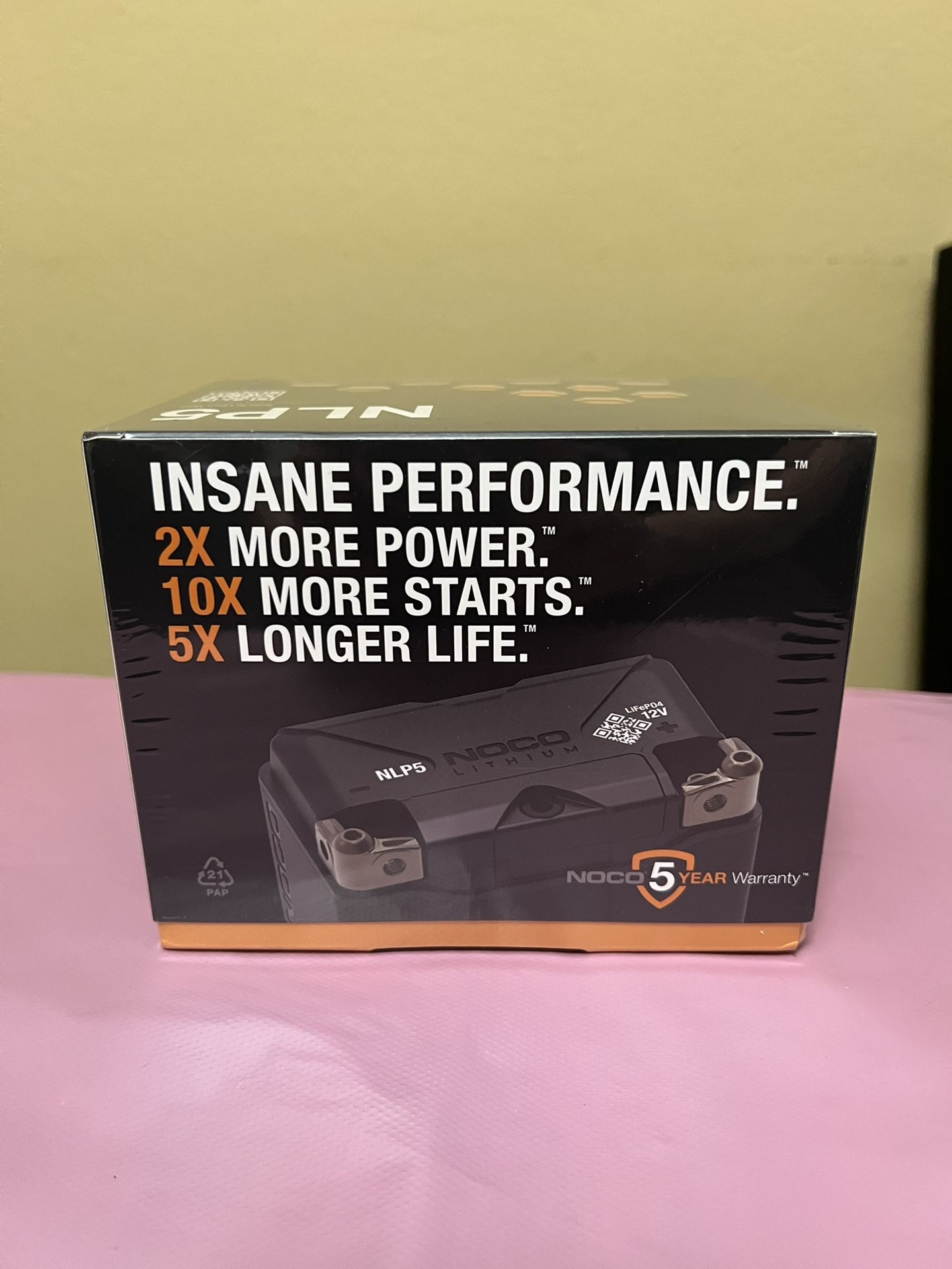 NOCO Lithium NLP5 Group 5 250A 12V 2Ah Lithium Powersport Battery. New Sealed.